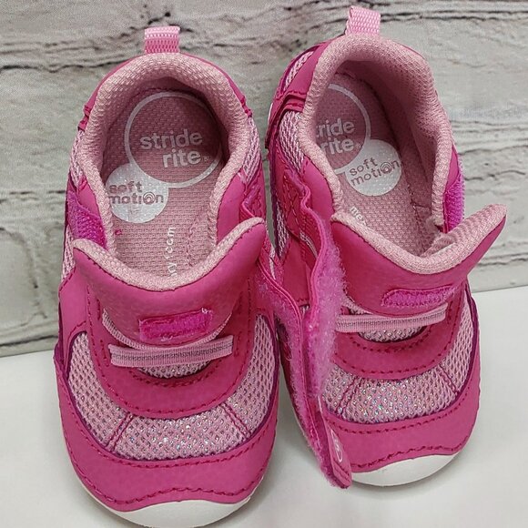 STRIDE RITE 'JAMIE' MEMORY FOAM SOFT~MOTION LEATHER SHOES SHIMMER PINK - Picture 12 of 16